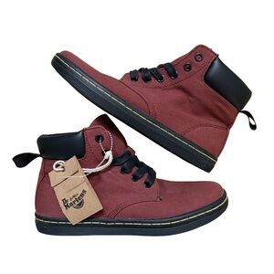 Dr. Martens Womens Maelly Padded Collar High-Top Sneakers Maroon Size 6